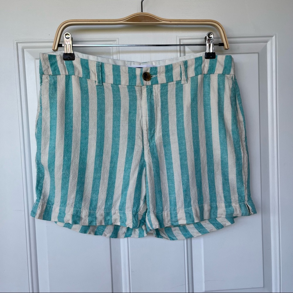 •Old Navy• Striped Linen Blend Everyday Shorts - Size 10